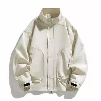 Men s Handsome Jacket Spring and Autumn New Loose Couple Style Trendy Casual Sports Workwear Outerwear M