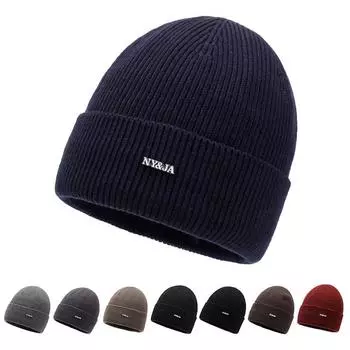 Мужская шапка осень-зима бархатная теплая ветрозащитная шерстяная шапка для езды на велосипеде защита ушей толстая вязаная шапка светло-серый