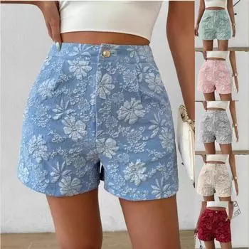 Men s Hawaiian 3D Plant Summer Pattern Beach Shorts Quick Dry Outdoor Casual Sports Shorts Fashion Men s Shorts S небесно-голубой