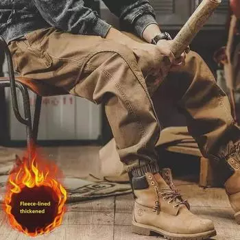 Men s Heavyweight Retro Winter Overalls - Loose, Thickened, Cuffed, Plus Velvet 2XL