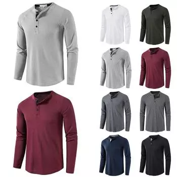 Men s Hedging Print Round Neck Loose Casual Long Sleeves Top L