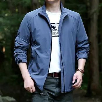 Men s High-end Windproof Jacket Spring and Autumn Coat Men s Outdoor Top Men s Casual Sports M тёмно-синий