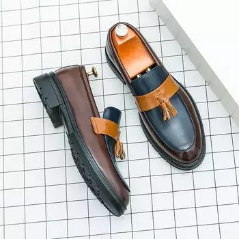Мужская высококачественная кожаная обувь, туфли-оксфорды, формальные туфли, мокасины, для вождения, вечеринок, свиданий, бизнеса, работы, мокасины с кисточками 38