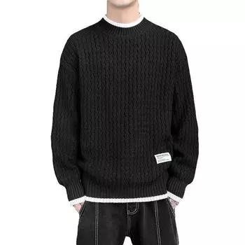 Men s High Quality Winter Knitted Sweater Style Pullover Loose and Warm Thick Street Autumn Sweater 2025 New XS хаки