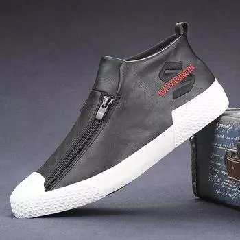 Men S High-Top Board Shoes, Leather Sneakers, Men S Trend Casual Men S Shoes, Trendy Shoes 38