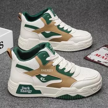 Men s High-top Casual Shoes Thick-soled Versatile Breathable Soft Sneakers Non-slip Fashionable Original Student Sports Shoe New 39