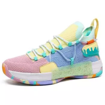 Men s High Top Fashion Basketball Running Sport Sneaker Rubber Soul Leather Mesh Basketball Style Shoes 46 оранжевый