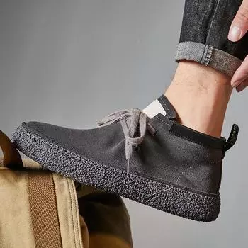 Men s high-top personalized Martin boots new Zhongbang retro men s casual leather shoes trendy shoes platform lace-up men s genuine leather 38 светло-коричневого