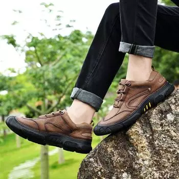 Мужские кроссовки для походов Минималистичный и удобный дизайн с плоской подошвой Для повседневного использования в офисе Для отдыха на природе Для путешествий Высококачественные коричневые туфли 38 чёрный