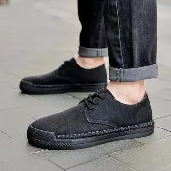 Мужские походные ботинки, мокасины, обувь для вождения, повседневные лоферы, кожаные туфли ручной работы для активного отдыха, широкие туфли для отца 38 чёрный