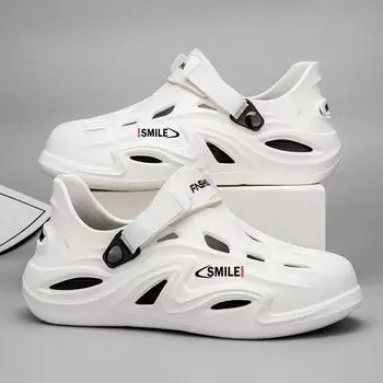 Men s hole shoes summer tide simple outdoor beach EVA versatile sports bag head cool slippers beach shoes driving 40 хаки