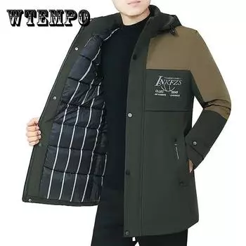 Мужское пуховое пальто с капюшоном, зимнее толстое теплое пальто, куртка с подкладкой из искусственного шелка и хлопка, которую можно носить на севере России 5XL