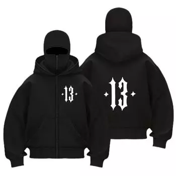 Men s Hooded Zipper Sweatshirt - Loose Fit Street Jacket Zipper Hoodie Warm and Frost Resistant Clothing S