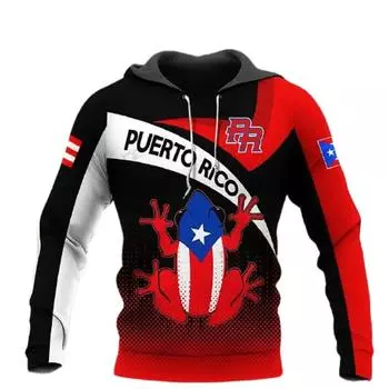 Men s Hoodie Clothing 3D Printed Puerto Rico Pullovers Men Long Sleeve Sweatshirt Sports Streetwear Hoody Spring Pullover Tops S