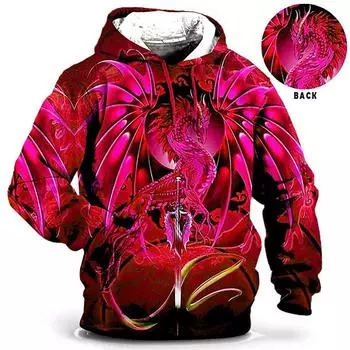 Men s Hoodie for Men Clothing 3D Printed Sweatshirts Outdoors Dragon Clothing Fashion Daily Autumn Long Sleeve Hoodies for Men S