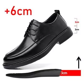 men s inner height increasing formal shoes genuine leather fashion dress shoes men s business wedding solid color lace-up shoes 37