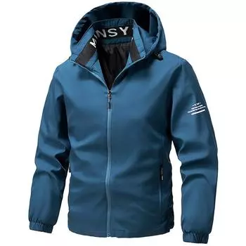 Men s Jacket In Autumn and Winter New Korean Loose Fashionable Handsome Casual Boy s Top M синий