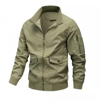 Men s Jacket Men s Jacket Spring and Autumn Casual Korean Version Simple Lapel Men s Jacket M чёрный