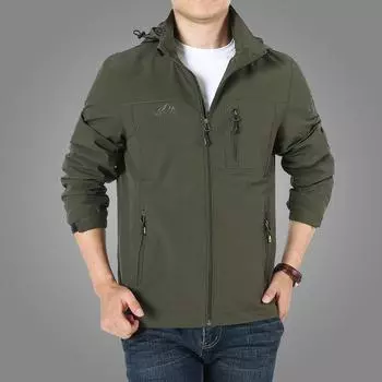 Men s Jacket Plush Coat Outdoor Sweater Cap Off Waterproof Large Men s Upper Garment M