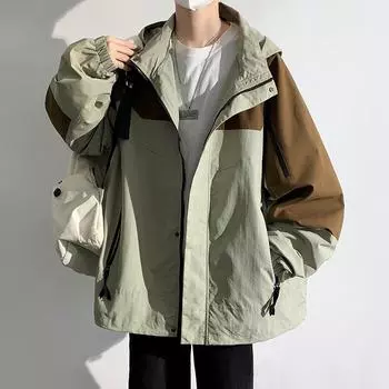 Men s Jacket Spring and Autumn Windproof Waterproof Jacket for Young Students Versatile Casual S