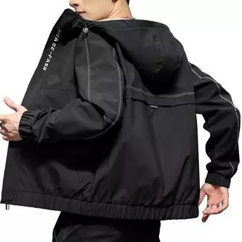 Men s Jacket Spring Korean Version Trendy Tooling Top Handsome Casual Slim Hooded Jacket Men s Clothing M зелёный