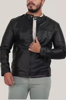 Men s Judge Collar Leather Jacket