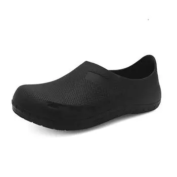 Men s Kitchen Non-slip Shoes High Quality Men s Rain Boots Waterproof Oil-proof Chef Special Shoes 2024 New Slip-on Male Flats 37 чёрный
