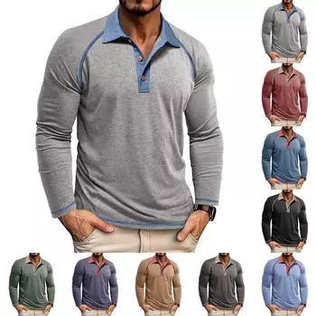 Men S Knitted Shirt Street Casual And Fashionable Long Sleeved Top L