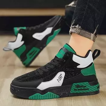 Men s Korean Style High-Top Autumn Sports Casual Shoes with Thick Soles 43