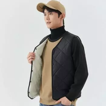 Men s Lamb Velvet Autumn and Winter Short Men s Vest Diamond-shaped Plus Velvet Warm Wool Suit Pointed Horn Vest XXXXL