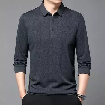 Men S Lapel Polo Shirt Men S Long Sleeve Casual Business Men S Premium T-Shirt Collar Clothes Men M