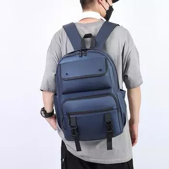 Мужской рюкзак большой вместимости, сумка для компьютера, однотонный рюкзак для путешествий на открытом воздухе серый