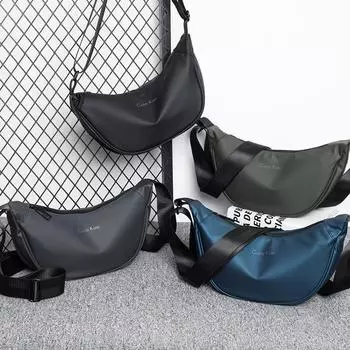 Мужская сумка через плечо большой вместимости, водонепроницаемая сумка через плечо с буквенным принтом, сумка-хобо серый