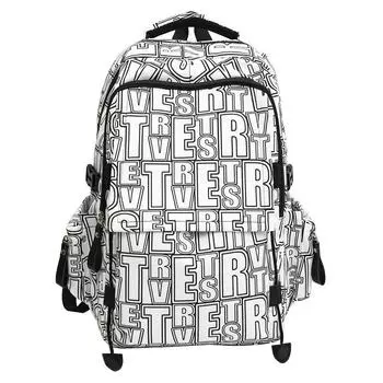 Мужской рюкзак для путешествий большой вместимости, школьный рюкзак для студента, женский рюкзак с буквенным принтом белый