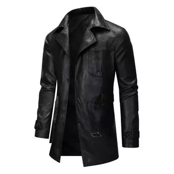 Men s Leather American Pu Leather Jacket Autumn and Winter Men s Casual Clothes Loose Retro Coat Men S