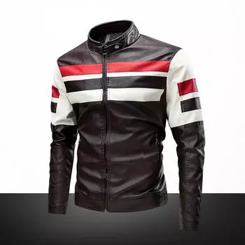 Men s Leather Jackets, Fashionable Motorcycle Suits, Men s Work Tops, New Spring and Autumn Leather Jackets M