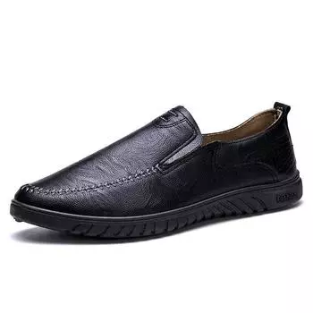 Men s leather shoes 2025 Doudou shoes Korean version one-pedal casual shoes comfortable soft-soled driving shoes popular flat-soled leather shoes 39