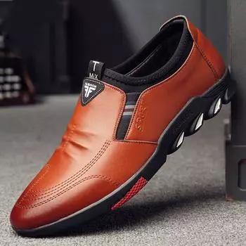 Men s Leather Shoes 2025 Men s Fashion Comfortable Platform Shoes Outdoor Lightweight Slip on Men s Shoes Casual Leather Shoe 39