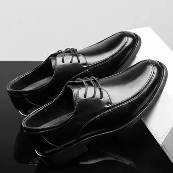 Мужские кожаные туфли, кожаные мужские туфли, первый слой, коровья кожа, деловая, повседневная, с круглым носком, удобная, нескользящая, с мягкой подошвой, для работы на работе 39