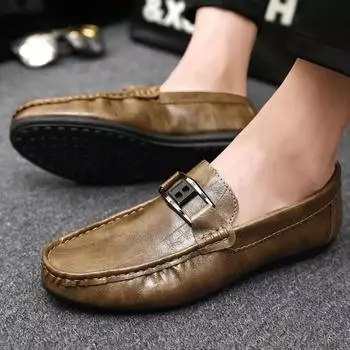 Men s Leather Shoes Loafers Flat Round Toe Male Casual ShoeCowhide Size 45 Footwear Offer Legitimate Adults Summer Sale Social 39