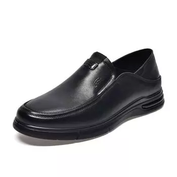 Men s leather shoes men s business casual shoes spring new black professional work shoes one-pedal men s flats 38