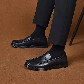 Men s Leather Shoes Men s Business Casual Shoes One Pedal Sleeve Shoes Four Seasons Shoes Cowhide Work Shoes 38