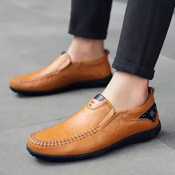 Men s Leather Shoes Men s Casual Fashion Large Size Leather Shoes New Trend Men s Shoes Doudou Shoes Men s Lazy Shoes 38
