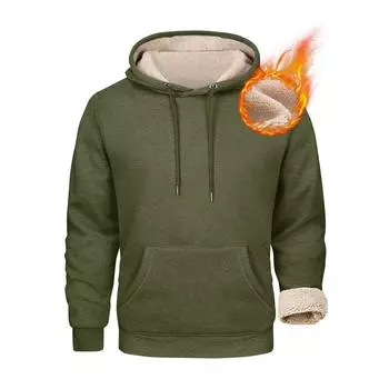 Men S Lined Sweatshirts Fleece Pullovers Basic Tops Warm Winter Sweatshirts Men S Oversized Fleece Sweatshirts With Hoodie S чёрный