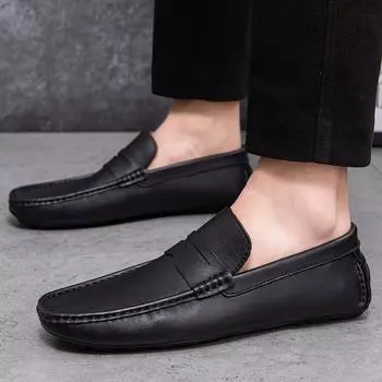 Men s Loafer Genuine Cow Leather Dress Shoes Natural Material Breathable Moccasins Leisure Shoe Hombres Luxury Brand Moccasins 37