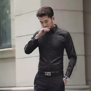 Men s Long Sleeve Slim Fit Business Shirt 4XL