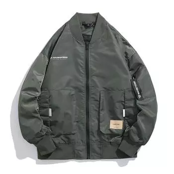 Мужская куртка с длинным рукавом на весну и осень, новая, рабочая куртка с большим карманом, мужская куртка-бейсболка, однотонная, молодежная, модная M