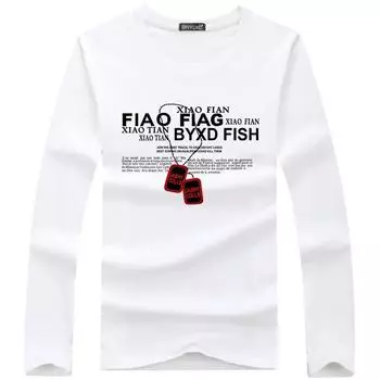 Мужская футболка с длинными рукавами, облегающая рубашка с круглым вырезом, новая осенняя одежда, мужская весенняя одежда больших размеров, мужская одежда S белый