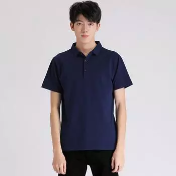Men s Loose Lapel Polo Shirt Summer New Men s Solid Color Large Size Casual Short-sleeved T-shirt S