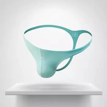 Men s Low-Waist Ice Silk Breathable U-Convex Thong 3XL